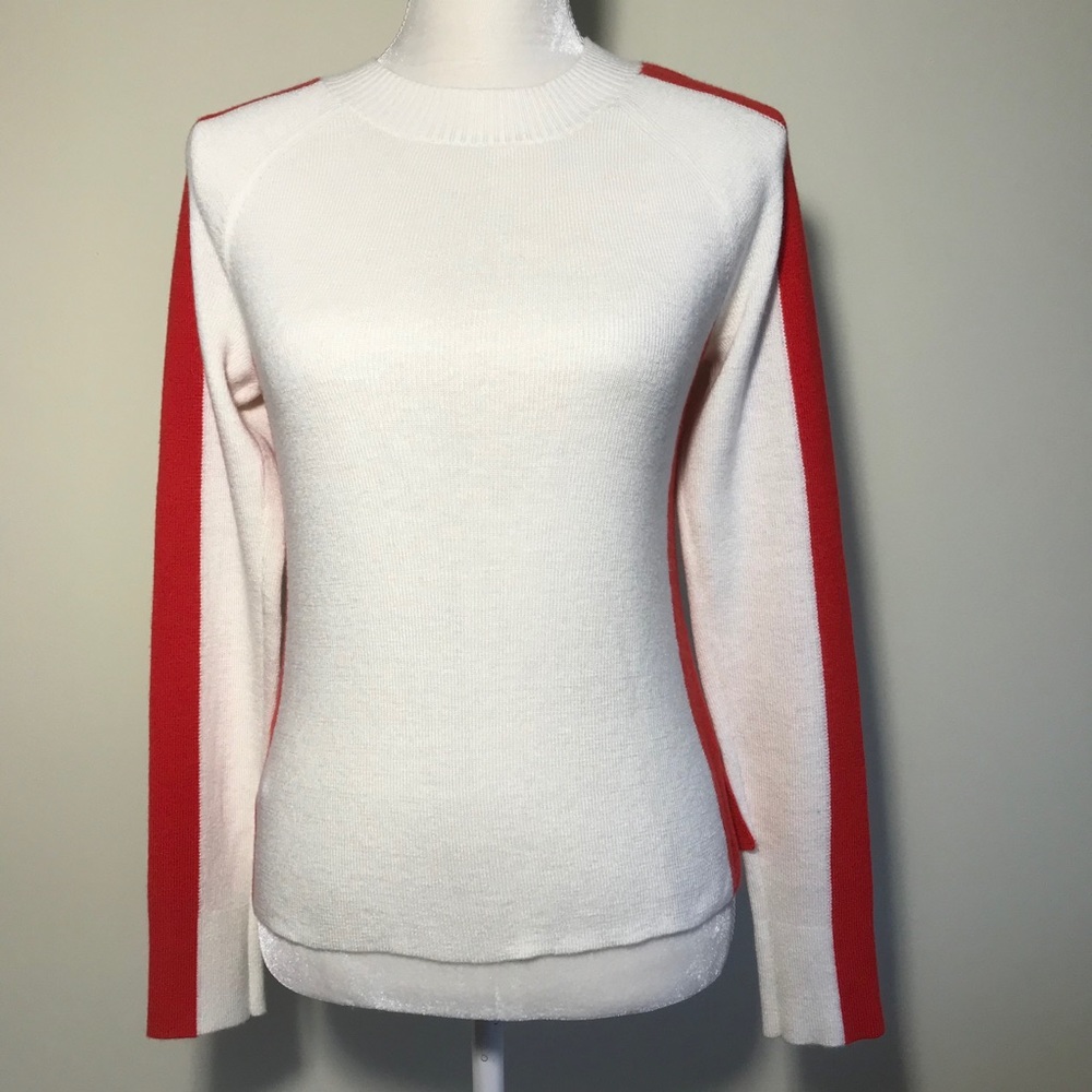 BCBGMaxAzria  Red &  Ivory sweater